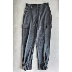 NWOT Aritzia Babaton Refined Satin Cargo Pant, Size 4 in Color "Soot"